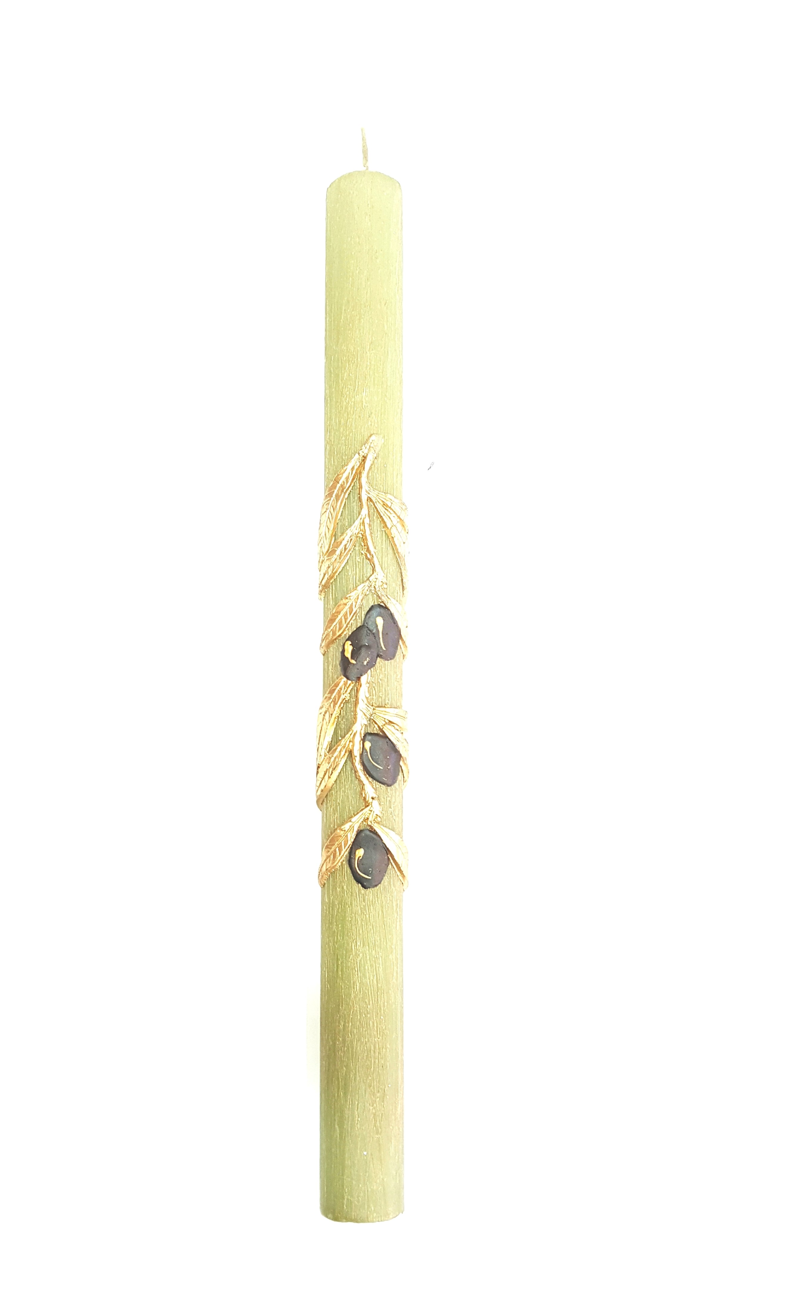 Easter Candle w/ Olives Decoration Easter Church Candles Seasonal