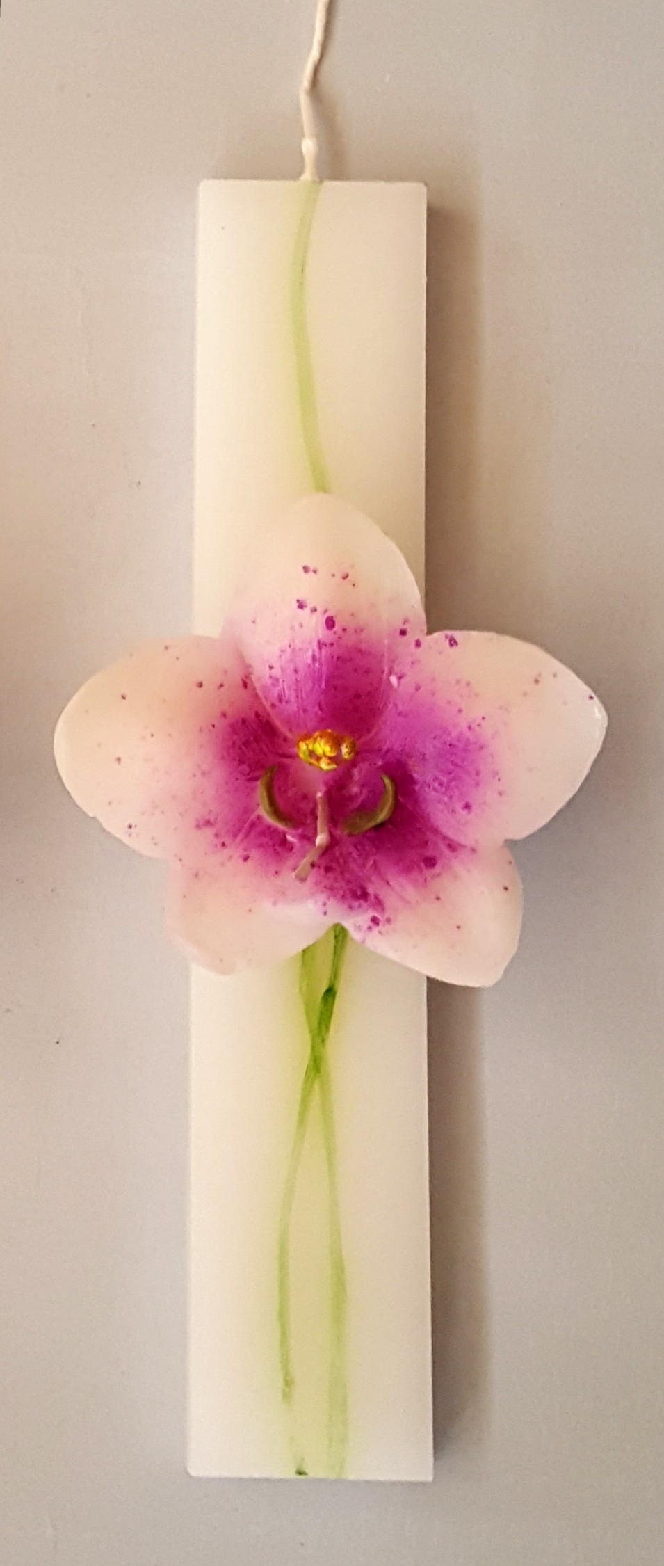 Easter Church Candle with Wax Orchid Easter Church Candles Seasonal