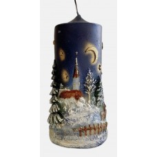 Candle Winter Forest w/ Church
